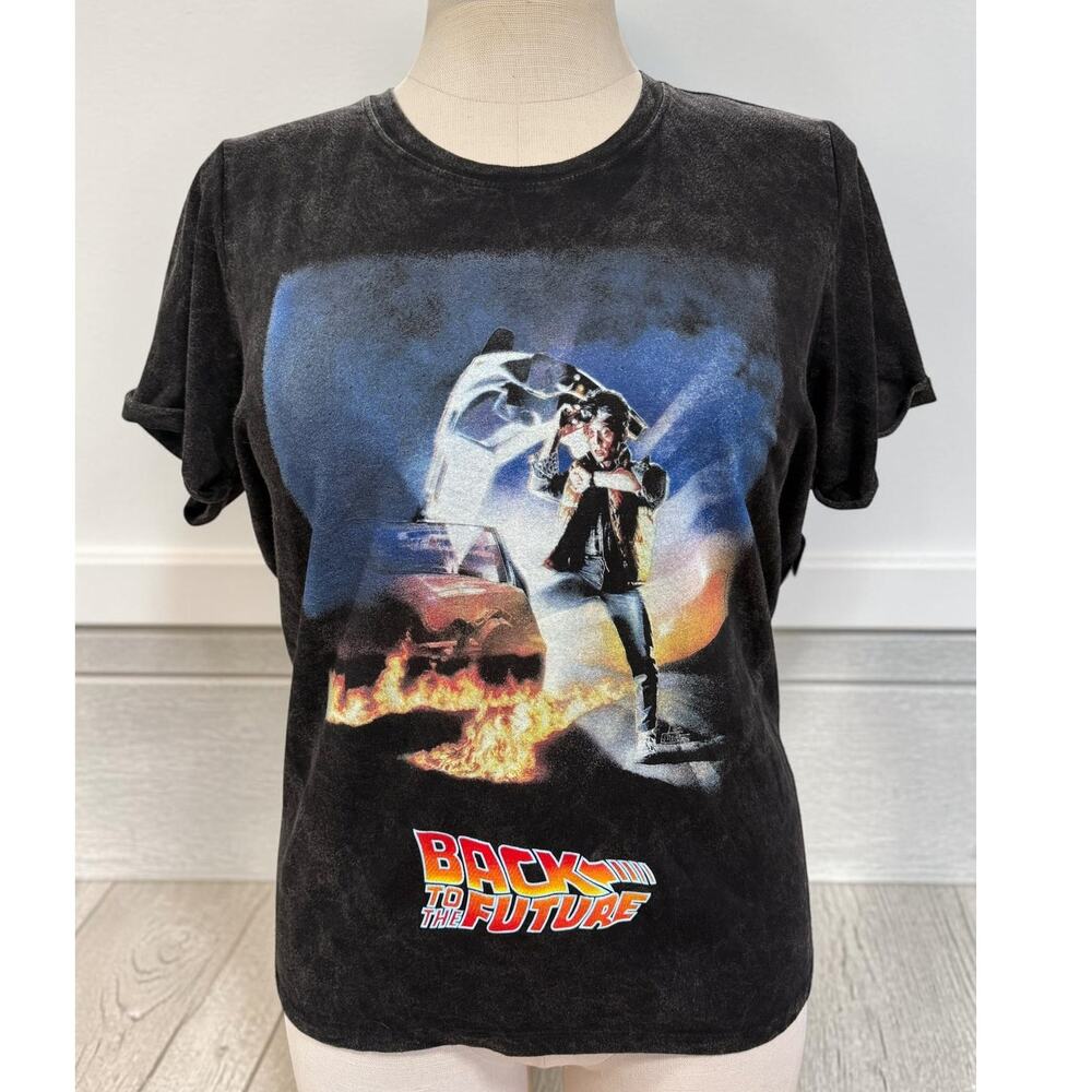 Torrid 2 (2X) Back to The Future Mineral Wash Crew Retro 80's Punk T Shirt New‎